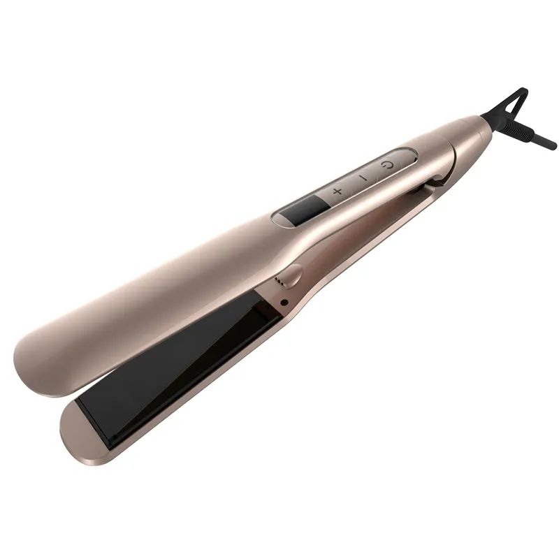 Smooth Hair Coated Plate Hair Straightener with Ionic Touch Screen Flat Iron GOOD Use 2 in 1 Electric Customized LCD Titanium