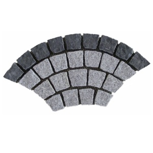 Giá Rẻ Giá Trung Quốc hỗn hợp màu sắc flamed Granite Patio tầng paver Road Fan Shaped lát đá cuội - Product Image 2