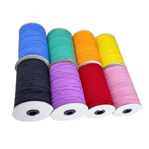 3-12mm Colors Jumbo Braided Elastic Band Flat Elastic Cord Heavy Stretch for Sewing and Crafting High Elasticity Knit Spool