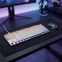 Clavier de jeu mécanique avec 87 touches, connexion USB de type A filaire, rétroéclairage RVB, design à profil bas, commutateurs à montage à chaud, plug-and-play