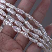Perles Keshi Baroque Biwa non nucléées, blanches naturelles, 4-5 mm, qualité AAA, haute brillance, percées, certifiées par un tiers, marque XM