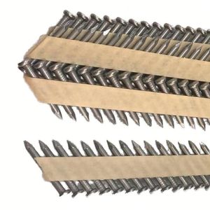 Clous à crochet professionnels en acier au carbone électrogalvanisé à tige lisse, zingués jaune, traités thermiquement, pour conduites en béton - Product Image 1