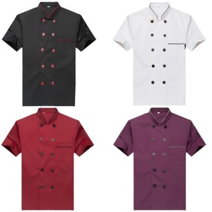 Chef <span class=keywords><strong>vêtements</strong></span> de travail hommes à manches courtes été respirant couleur unie restauration Restaurant cantine hôtel dos <span class=keywords><strong>cuisine</strong></span> Chef <span class=keywords><strong>vêtements</strong></span> - Product Image 2