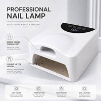 Lampu Kuku UV LED 2 in 1 Dua Lapis Dua Zona Pengeringan Cepat 4 Pengaturan Timer Sensor Pintar