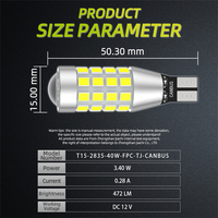 Ampoule LED de voiture JIACHI nouvelle génération CE RoHS T15 T16 Canbus 5.6W 2835Chip 40SMD avec lentille de projecteur, feux de recul blancs