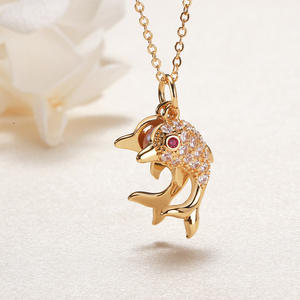 Strength Factory Little Sea Lion Freshwater <b>Pearl</b> <b>Pendant</b> Necklace Gold Inlaid Fine Jewelry Stall Supply - Product Image 1