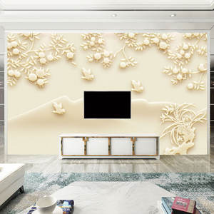 8d Stéréoscopique Tv Fond de Mur 3d Relief Européen Salon Chambre Papier Peint Mural Tissu Mural Film Et Télévision Mur - Product Image 5