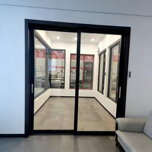 Porte coulissante en verre à persiennes en aluminium et acier inoxydable au design moderne pour usage intérieur Villas Garages Hôtels Salons Hôpitaux - Product Image 1