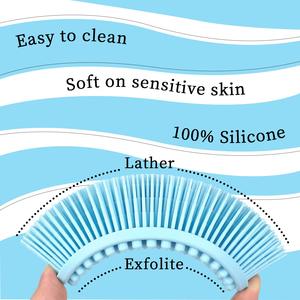 Éponge exfoliante en silicone pour le corps, brosse de massage pour la douche, nettoyant pour la peau, brosse de nettoyage pour le bain moussant - Product Image 4