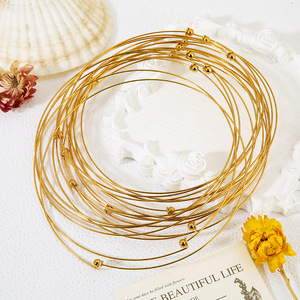 Gargantilla Ajustable de Acero Inoxidable Chapada en Oro de 18K, 45cm, Accesorio de Joyería Simple DIY, Collar Unisex de Moda - Product Image 1