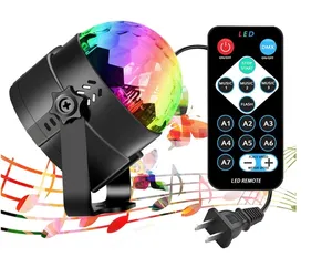 Disco Party Colorful Rotating Crystal Magic Ball Light Projection USB RGB Stage Light With Remote Control