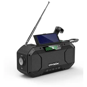 DF580 Offre Spéciale KAYINOW AM FM récepteur météo d'urgence radio haut-parleur solaire avec lampe flash veilleuse banque d'alimentation