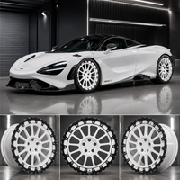 Jantes de course PJ Beadlock chromées polies et bronze brossé pour McLaren 570S 600LT 720S 765LT 750S