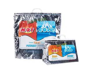 डिस्पोजेबल एल्यूमीनियम पन्नी प्लास्टिक वितरण आइसोतापीय भोजन गर्म ठंडा थर्मल पिज्जा बैग