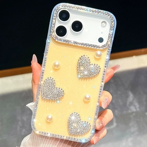 เคสโทรศัพท์มือถือหรูหรา ประดับกลิตเตอร์ มุก และเพชร สำหรับ iPhone 11 12 13 14 15 16 17 Pro Max 16E 17Air ป้องกันการตกกระแทก - Product Image 5