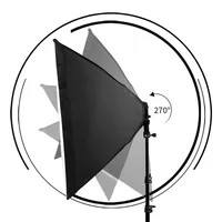 Kit d'éclairage professionnel pour photographie vidéo et de produits, trépied en alliage d'aluminium et nylon avec ampoules LED 50x70cm