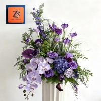 Arche de fleurs en soie luxueuse et réaliste, rose vif, orange, violet, pour location de toile de fond de mariage et événements, décoration de fête