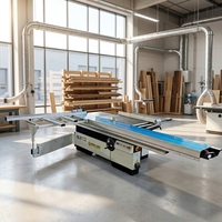 Scie à panneaux à table coulissante de précision 3,2 m pour le travail du bois, coupe à 45 et 90 degrés, avec double lame, pour mélamine, MDF et contreplaqué