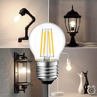 Ampoule LED à filament Edison vintage décorative en verre transparent blanc chaud 220V E27/E14 G45 pour lustre suspendu résidentiel