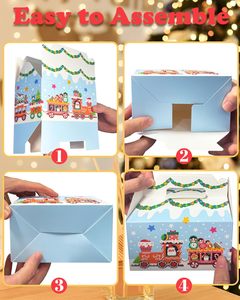 Factory Wholesale <b>Christmas</b> Treat <b>Boxes</b> with Handle 9 Designs Xmas Cardboard Gable Gift <b>Boxes</b> for Cookie Candy Party Favor - Product Image 5