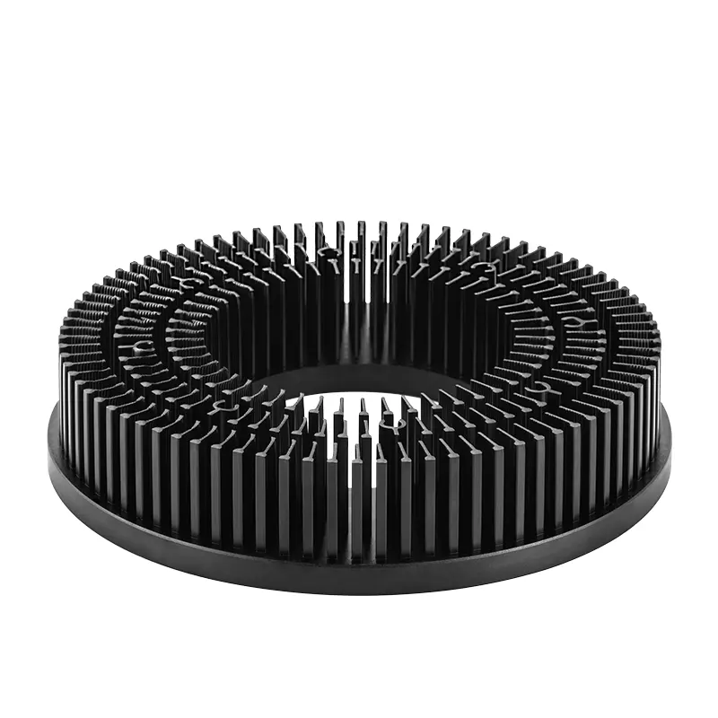 20W Diameter 160mm And Height 35mm Black Anodizing Aluminium Led Light Pin Fin Heat Sink For Round Heatsink