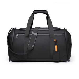 Sac de voyage personnalisé en cuir, grand sac de voyage, imperméable, pliable, pour hommes et femmes, avec compartiment à chaussures - Product Image 1