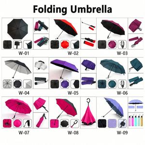 Fully Automatic Folding UV Protect <b>Umbrella</b> Sturdy Large Travel Portable Paraguas Rainy C Shape Ring Buckle Reverse <b>Umbrella</b> - Product Image 5