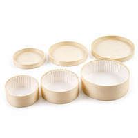 Boîte à gâteau ronde en bois jetable, emballage de boulangerie biodégradable, récipient de cuisson avec couvercle pour cheesecake, pâtisserie, dessert, boîte cadeau