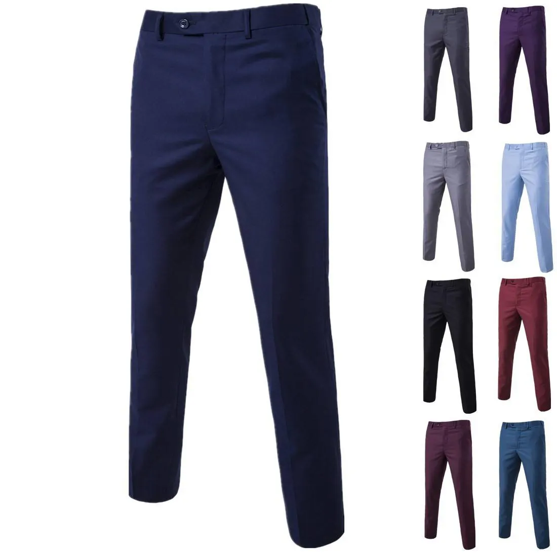 High Quality Men Pants Slim Fit Comfortable Breathable Cotton Casual Thin Business Wedding Suit Trousers