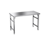 Table de travail pliable en acier inoxydable Guanbai 201/304 avec revêtement autonettoyant, résistante à la corrosion et à haute capacité de charge