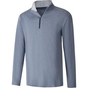 Custom Quarter Zip Golf <b>Pullover</b> <b>Men</b> Dry Fit Long Sleeve Moisture Wicking Mock Neck 1/4 Zip Sweatshirt - Product Image 1