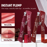 Pagevine Ice Glaze Gloss à lèvres haute pigmentation, effet transparent brillant, longue tenue, anti-transfert, repulpant et hydratant, 6 couleurs, effet miroir