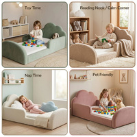 Canapé de chambre d'enfant OEKO-TEX élégant en mousse intégrale, vente en gros, en velours cristal, pliable, pour garçons et filles
