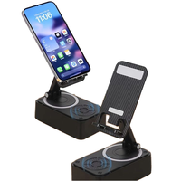 Support de téléphone rotatif à 360 degrés télescopique multifonction 3-en-1 avec haut-parleur Bluetooth et nouvelle batterie externe pour diffusion en direct