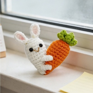 Handmade Crocheted Plush Toy Hugging Couple with Heart Emotional Support Desktop Ornament, Holiday Gift - Product Image 2