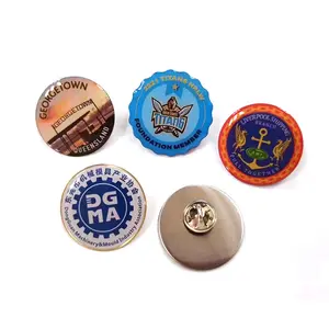 Époxy en fer inoxydable personnalisé impression offset émail époxy laiton bronze argent métal Badge personnalisé broche broches Badges