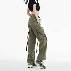 Salopette Sportiva Estiva da <span class=keywords><strong>Donna</strong></span> in Tela a Vita Alta, con Elastico in Vita, Asciugatura Rapida, Stile Americano, Nera, Vestibilità Ampia - Product Image 6