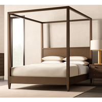 Lit de luxe en bois pour intérieur, ensembles de meubles de chambre à coucher, lit plateforme king size en bois