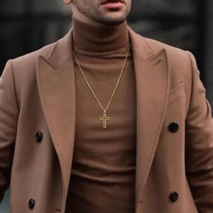 Collana con Ciondolo a Croce in Acciaio Inossidabile, Catena a Maglia, Unisex, Religiosa, Cristiana, per Uso Quotidiano, Placcata Oro, Nero, Argento - Product Image 4