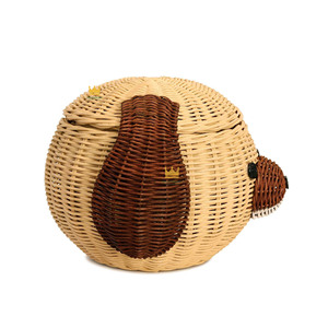 High Quality Handicraft Dog Shape Rattan <b>Woven</b> Storage <b>Baskets</b> Toy Storage <b>Basket</b> Organized <b>Basket</b> Cheap Price - Product Image 4