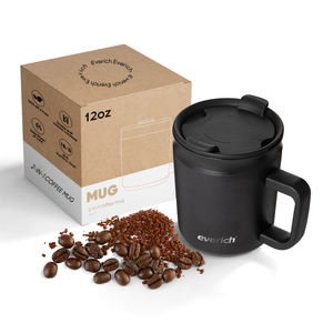 Mug à café et <span class=keywords><strong>thermos</strong></span> 2 en 1, 350 ml, luxe moderne, double paroi en acier inoxydable, isolation thermique 6-12 heures, écologique, poignée ergonomique - Product Image 2