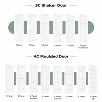 Porte intérieure à 4 panneaux 32x80 en stock aux États-Unis, porte de chambre pré-montée à âme pleine en MDF style Shaker avec cadre