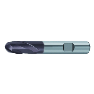 Fresa de extremo esférico HSS-Co con revestimiento TiAlN, helicoidal de 30 grados, 2 filos, modelo TA1418 - Product Image 1