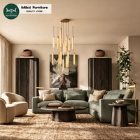 Ensemble de canapés modulaires personnalisables pour appartement, Lugano, coussin moelleux en tissu, meubles d'intérieur en bois, canapé sectionnel en forme de L pour hôtel