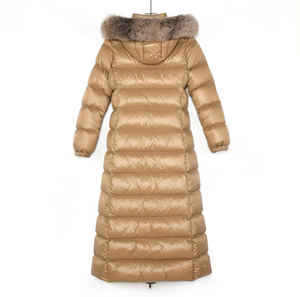 Veste longue ajustée pour femme Boying avec grand col en fourrure de renard, veste d'hiver chaude à capuche pour femme, veste en duvet de canard blanc ODM - Product Image 6