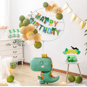 Conjunto de decoración de <span class=keywords><strong>cumpleaños</strong></span> con temática de dinosaurio de dibujos animados, decoración de <span class=keywords><strong>feliz</strong></span> <span class=keywords><strong>cumpleaños</strong></span>, tira de papel brillante para pastel, cartel de letras, globo - Product Image 4