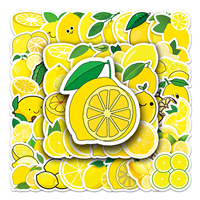 Motif de fruits de haute qualité étanche auto-adhésif PVC matériel citron autocollants pour cahiers valises décoration autocollant