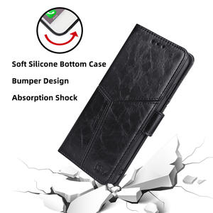 Funda de teléfono de cuero con empalme geométrico para <span class=keywords><strong>iPhone</strong></span> 15 14 <span class=keywords><strong>13</strong></span> 12 11 <span class=keywords><strong>Pro</strong></span> <span class=keywords><strong>Max</strong></span>, lujo discreto a prueba de golpes para Samsung S24 Ultra S23 - Product Image 3