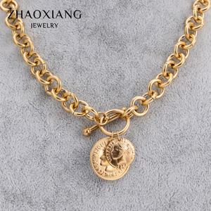 Collares con Colgantes de Monedas, Joyería de Acero Inoxidable, Dijes, Accesorios para Gargantillas, Joyería Personalizada de Alto Brillo - Product Image 6