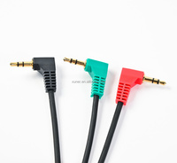 Cables de Audio y Video en Espiral de 3*TRS a 90 Grados a 2*TRRS Macho a 180 Grados